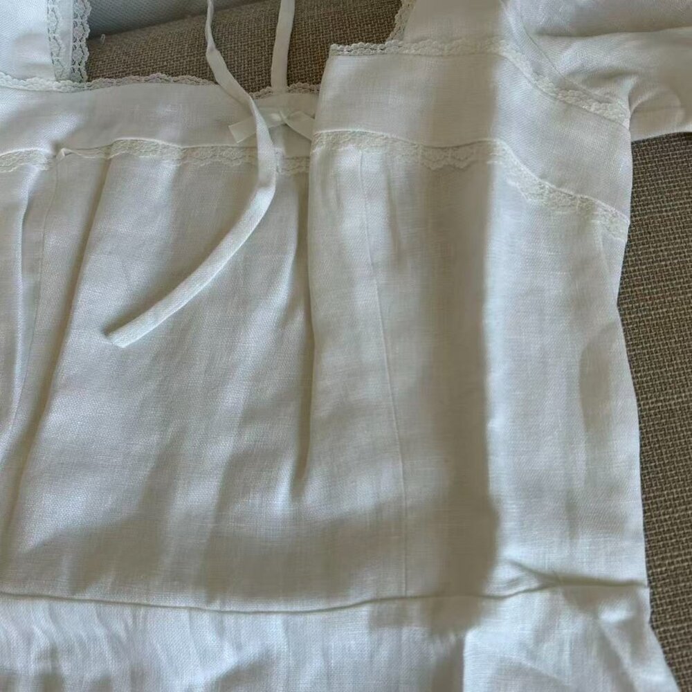 BEST Reformation Evianna Linen Mini Dress Sz0/2/4 White Classic French - Picture 9 of 12